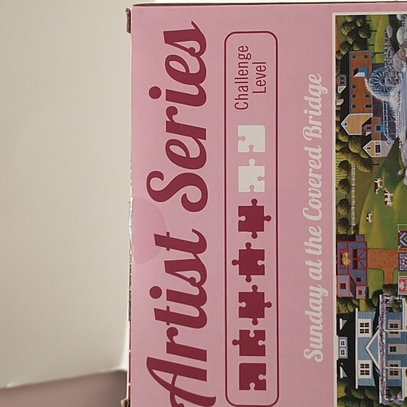 TCG Artist Series 1000 Piece Puzzle " Sunday at the Covered Bridge" - Picture 8 of 10